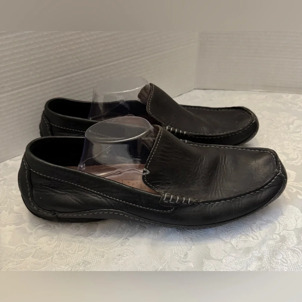 Clarks‎ Men’s 13M Active Air Black Leather Driving Moccasin Loafer Comfort Shoe
